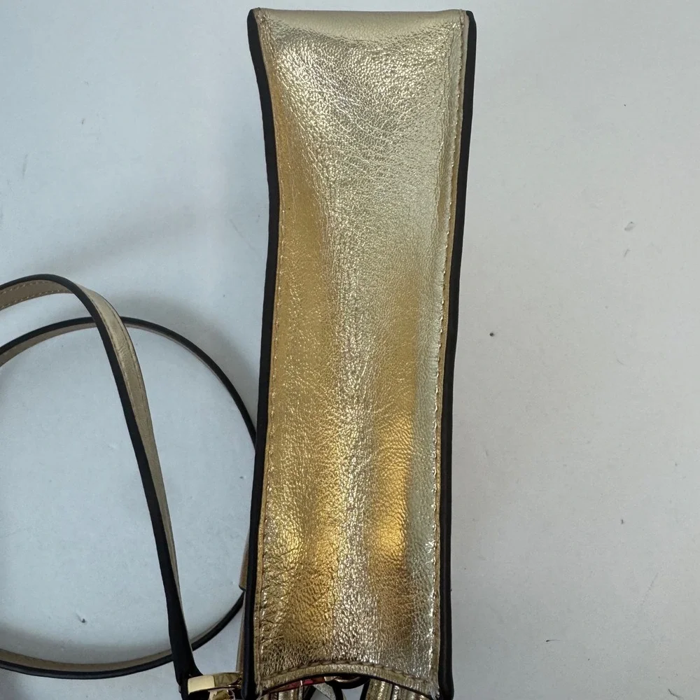 Michael Kors Mercer XS North South Shopper Crossbody Bag Vanilla Gold Logo